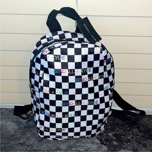 Kendall x Kylie mini backpack with black and white checkered print-NWT
